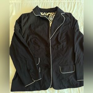 Lane Bryant Black Blazer with White Piping